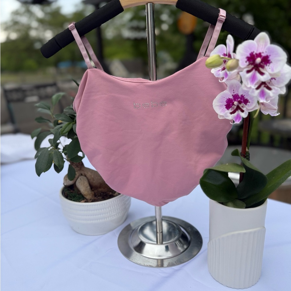 Bebe Pink Camisole with Rhinestone Accents